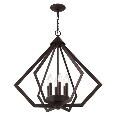 Prism 26" Brushed Nickel 6-Light Steel Chandelier