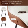26" Modern Counter Height Bar Stools Set of 2, Mid Century Leather Upholstered Accent Arm Bar Stools,Metal Legs for Kitchen&Dining Room - 2 of 4