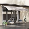 Outsunny 12' x 8' Patio Awning Canopy Retractable Sun Shade Shelter with Manual Crank Handle for Patio, Deck, Yard, Beige - 3 of 4