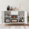 TIRAMISUBEST Storage cabinet Wave pattern 2 door With drawers buffets & sideboards for living room, dining room, bedroom - 3 of 4
