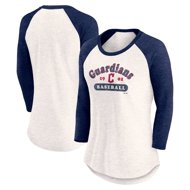 MLB Cleveland Guardians Women&#39;s 3 Qtr Fashion T-Shirt, 1 of 4