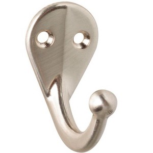 National Hardware 1.47 in. L Satin Nickel Silver Zinc Clothes Hook 35 lb. cap. - Case of 1 - 1 of 1