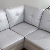 White Semi-PU Leather Sectional Sofa Modern L-Shaped Design, Tufted Cushions, Storage Ottoman, Versatile Home D�cor - 4 of 4