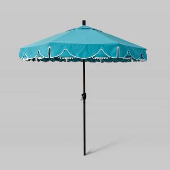 7.5' Sunbrella Coronado Base Market Patio Umbrella with Push Button Tilt - Bronze Pole - California Umbrella