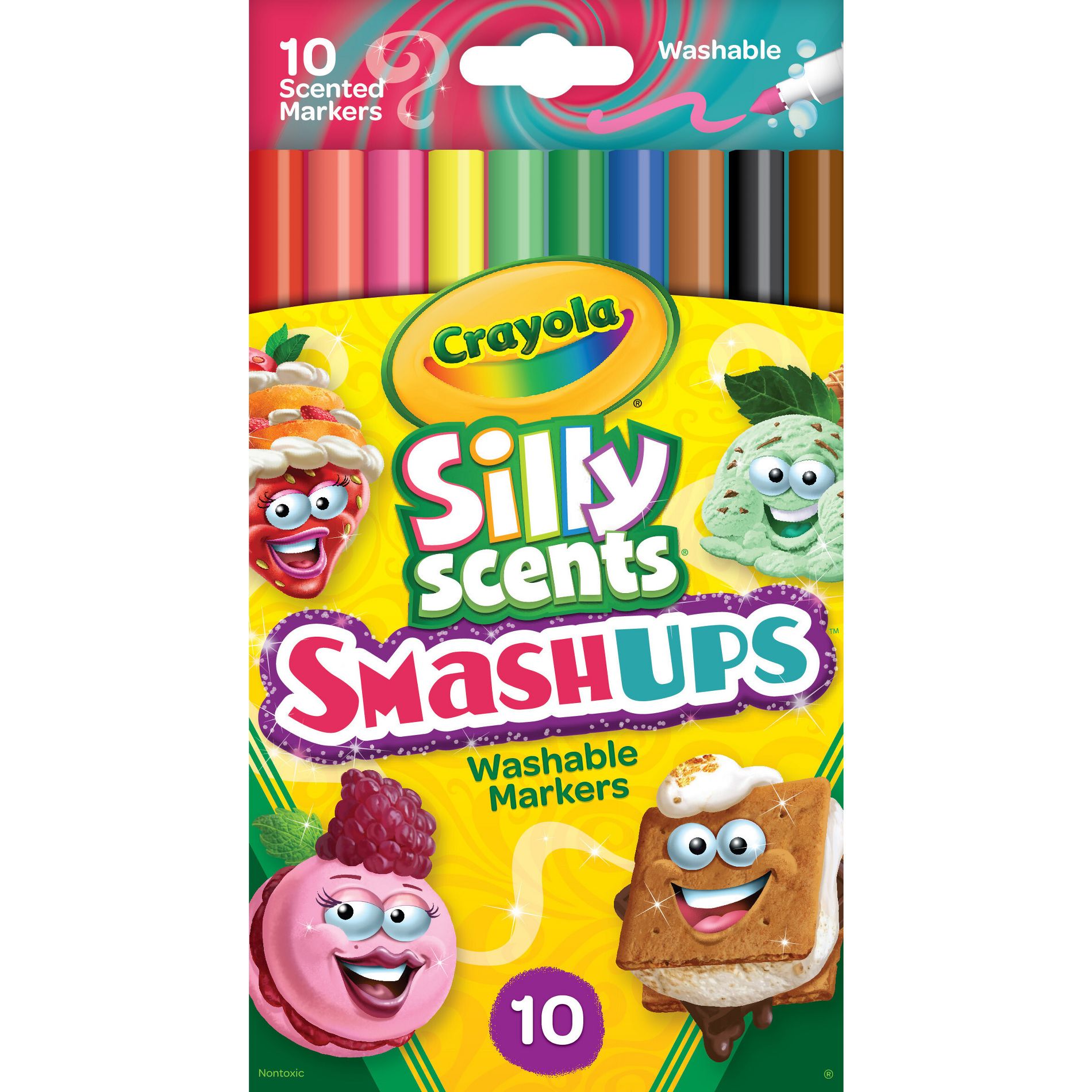 Crayola 10pk Silly Scents Smash Ups Slim Washable Markers