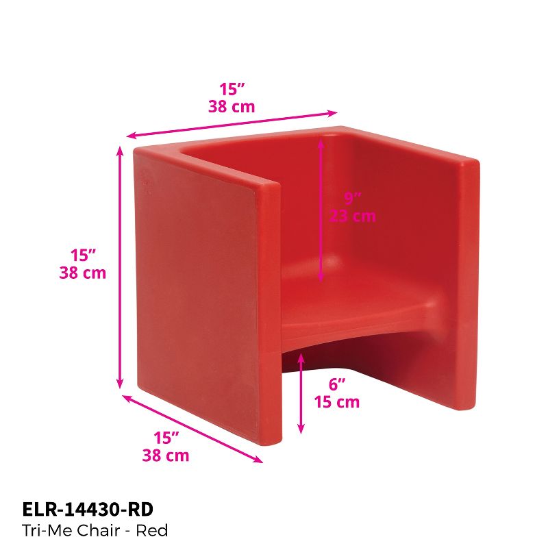 ECR4Kids Tri-Me Adaptable Kids Cube Chair, Indoor Outdoor Plastic, 3-in-1 Multipurpose Table/Seat, 3 of 9