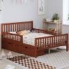 Twin/Full Size Wood Platform Bed Frame with Guardrails and Two Storage Drawers - ModernLuxe - 2 of 4