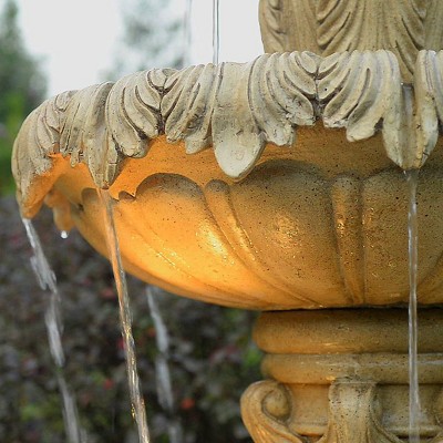 Ibiza 62" Sandstone 3-Tier LED Outdoor Floor Fountain