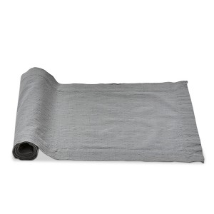 tagltd 72"Lx 14.5"W in. Threads Woven 2 in. Hem Solid Grey Table Runner Cotton Machine Wash - 1 of 3