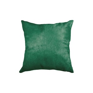 HomeRoots Set of Two 18" Green Cowhide Throw Pillows - 1 of 4