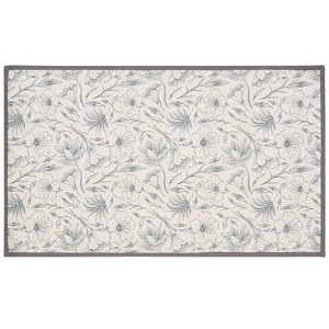 The Lakeside Collection Magnolia Floral Washable Area Rug Accent Rug or Runner Rug - Floral Accent Rug - 1 of 2