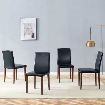 MAYEERTY Black PU Dining Chairs Set of 4 - Versatile, Comfortable, Exquisite