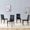 Set of 4 Dining Chair Dinner Chair Armless Chairs with Padded Seat, Black/Light Gray - Modernluxe - 2 of 4