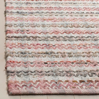 Coastal Charm Hand-Woven Cotton & Wool Multicolor Accent Rug - 30" Square