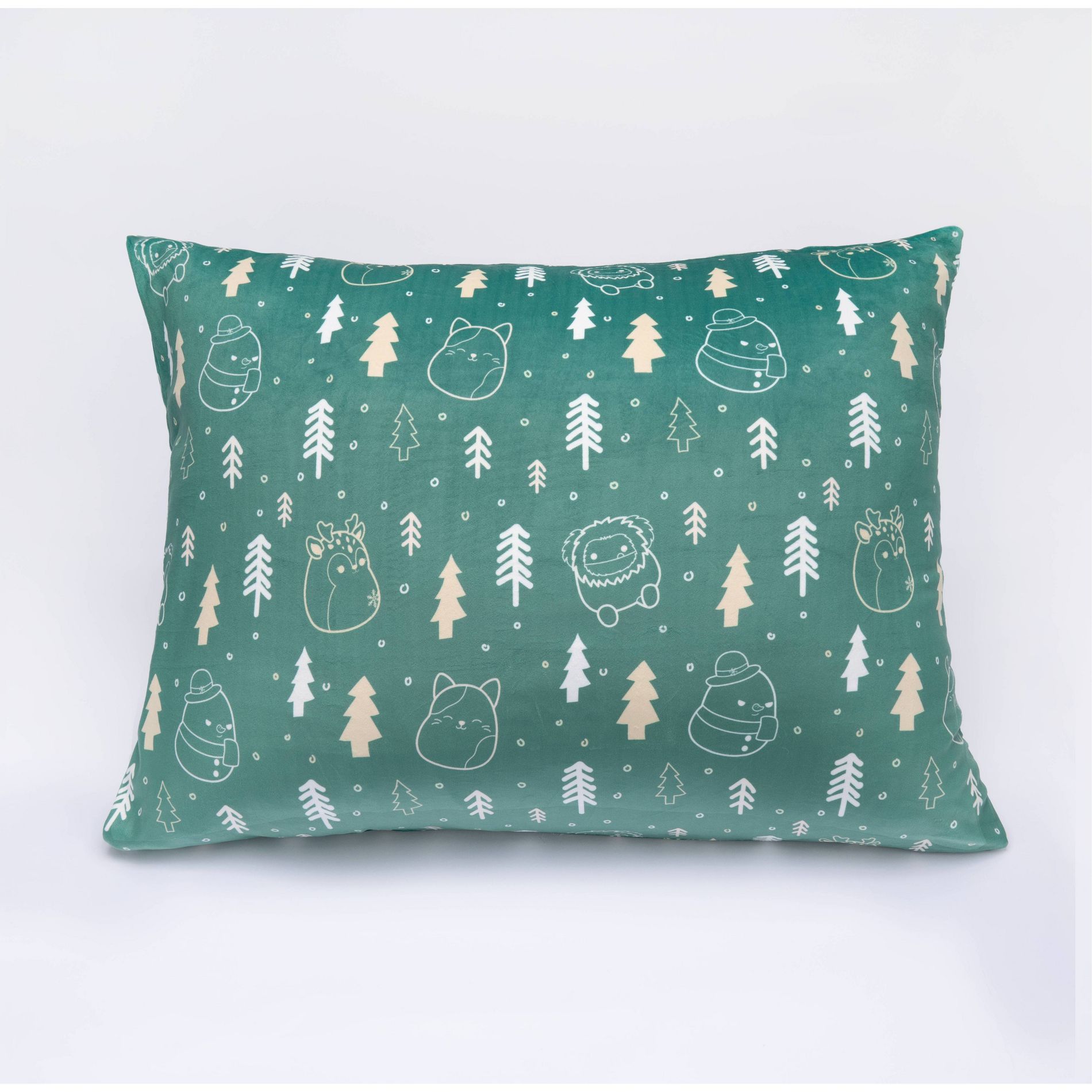 SquishPillow Standard Pillowcase Woodland Wonderland Green