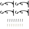 Lumi Home Furnishings 4pk 6.7" Steel Double Curtain Rod Bracket Matte Black - 4 of 4