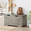 Storage Chest, 39.4" Toy Chest, Kids Wood Large Toy Box, Storage Bench with Safety Hinge, Farmhouse Storage Trunk for Living Room, Bedroom, Playroom - 4 of 4