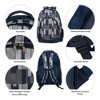 Reinforced and Water Resistant Padded Laptop School Backpack and Insulated Soft Cooler Lunch Bag Set, Space Grey & Navy - 2 of 3