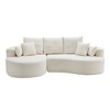 106'' Chenille L-Shaped Curved Sectional Sofas with Chaise, 7 Soft Pillows and Cloud-Like Foam - 2 of 4