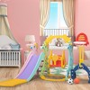 Infurnic Baby Activity Gyms 5-in-1 Kids Playground, Giraffe Design, Slide, Swing, Basketball, Football, Ring Toss, Multicolored, 40.55"*12.2"*22.83" - 4 of 4