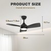 Warmiplanet 30"  Ceiling Fans with Lights and Remote Control,DC Motor, Black, 3 Blades - 2 of 4