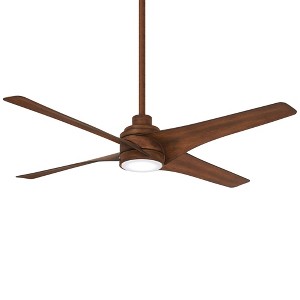 56" Minka Aire Modern Indoor Ceiling Fan with LED Light Remote Control Distressed Koa for Living Room Kitchen Family Dining Home - 1 of 4