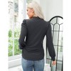 WhizMax Women's Knit Ribbed Maternity Top Mock Neck Long Sleeve Shirts Pregnant Ruched Tunic Pullover Sweater - 3 of 3