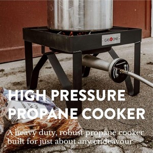 GasOne 200K BTU Propane Burner Heavy-Duty Outdoor Burner with Adjustable 0-20Psi Regulator and Steel Braided Hose for Home Brewing, Turkey Fry - 1 of 4