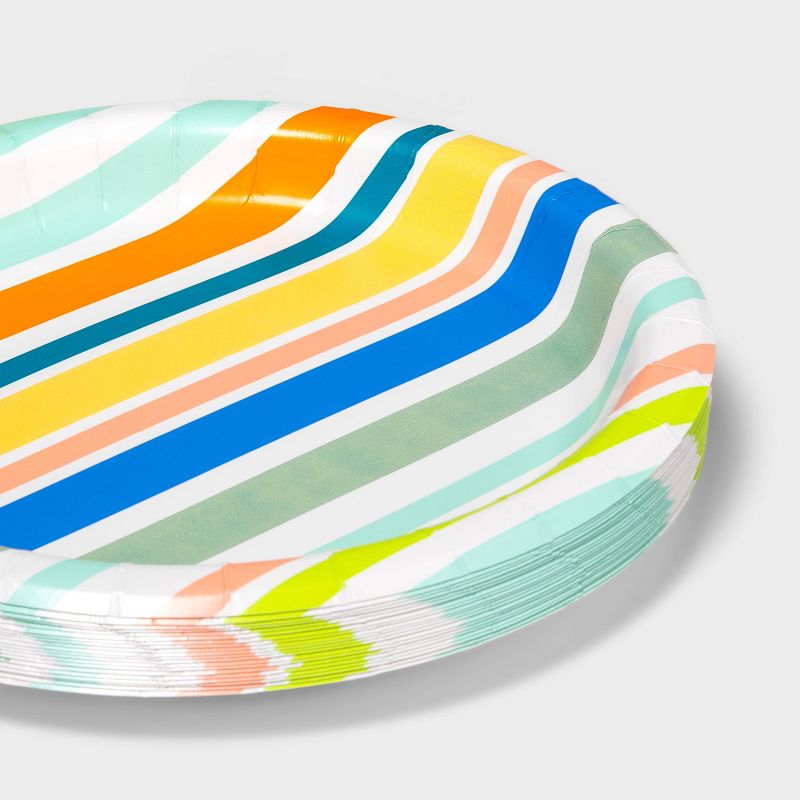 20ct 8.5&#34; Paper Dinner Plate Summer Stripe - Sun Squad&#8482;, 3 of 4