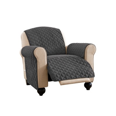Collections Etc Ultra Reversible Furniture Cover Protector Recliner Slate Grey/Silv