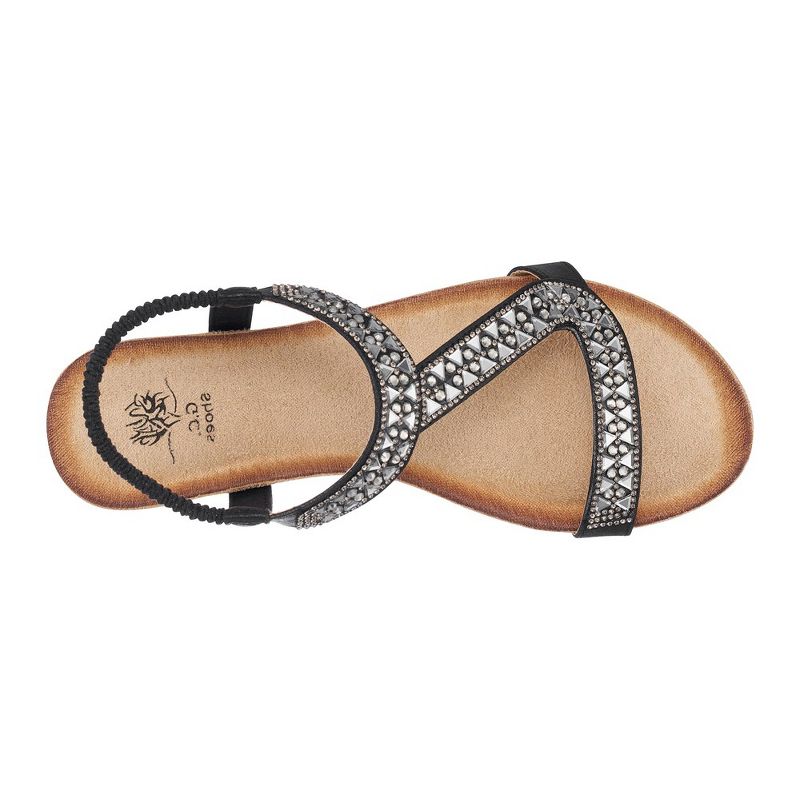 GC Shoes Dua Embellished Slingback Wedge Sandals, 4 of 6