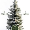 LuxenHome 3Ft Christmas Tree, Prelit Small Snow Flocked Christmas Tree with Metal Pot Stand, Battery Operated Artificial Christmas Tree Off-White - 4 of 4