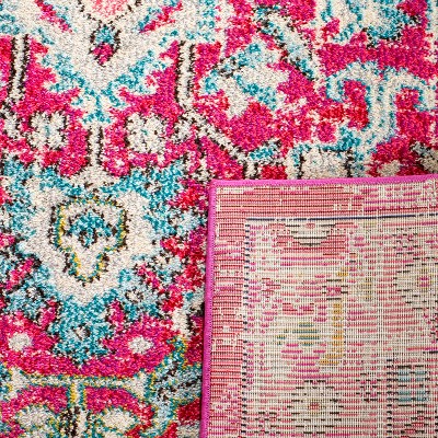Bohemian Light Blue Hand-Knotted Synthetic Area Rug 26"x12"