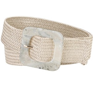 INSPIRE CHIC Women's Stretchy Dress Square Buckle Adjustable Wide Braided Waist Belts - 1 of 4