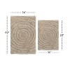 Knightsbridge Stylish And Comfortable Traditional Echo Design 2 PC Cotton Bath Rug Set 20"x30" & 24"x40" Natural - 3 of 4