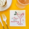 Big Dot of Happiness A Tini Bit Merry Napkins, Christmas Cocktail Party Decor, Holiday Candy Cane Martini, White 3-Ply Paper Beverage Napkins - 24 Ct - 3 of 4