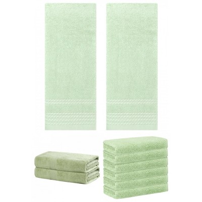 REGALWOVEN Striped Soft Absorbent Bathroom Cotton Towel Set 3 Pcs