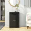 Resenkos Modern Shoe Storage Cabinet - 2 Flip Drawers (Holds 10 Pairs), Narrow Organizer for Entryway/Hallway, Black - 2 of 4