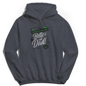 Rerun Island Men's Better Call Dad Long Sleeve Graphic Cotton Sweatshirt Hoodie - Dark Heather Grey M - 1 of 3