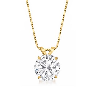 Ross-Simons 2.00 Carat CZ Solitaire Necklace in 14kt Yellow Gold - 1 of 3
