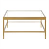32" Brass Finish Square Coffee Table - Henn&Hart - 3 of 4