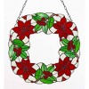 Wind & Weather 18-Inch Diameter Stained Glass Poinsettia Holiday Wreath - 2 of 4