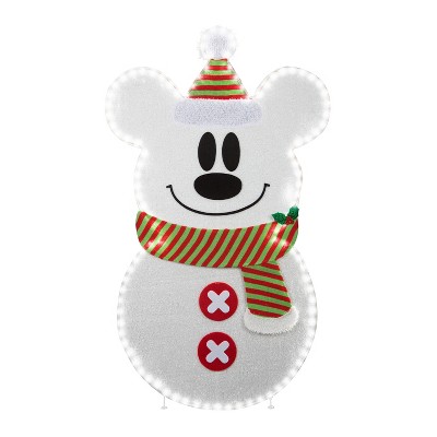 Gemmy Holiday Flat Tastics Mickey Stylized Snowman 45" Disney, Multicolored