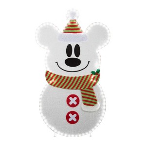 Gemmy Holiday Flat Tastics Mickey Stylized Snowman 45" Disney, Multicolored - 1 of 4
