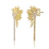 Guili Elegant 14k Gold Two-Tone Plated Cubic Zirconia Drop Fringe Cascade Earrings Sparkling, Chic Jewelry with a Dramatic and Stylish Design - 2 of 3