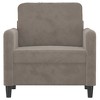 vidaXL Sofa Chair Light Gray 23.6 in. Velvet - 3 of 4
