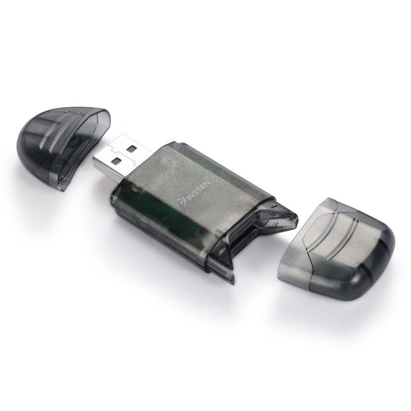 INSTEN SDHC / SD / MMC Memory Card Reader to USB 2.0 Adapter, Smoke, 2 of 5