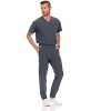 Medichic Men Scrubs Set - Stretch V-Neck Scrub Top with 7-Pocket Pants Workwear - 2 of 4