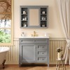 Tramull Modern Bathroom Vanity Set with Sink Top, Mirror Storage Cabinet, 2 Drawers & Tip-Out Tray, Soft-Close Door - 3 of 4
