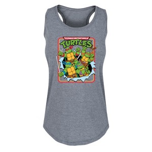 Women's - Teenage Mutant Ninja Turtles - Ripping Out Of Shirt Graphic Racerback Tank - 1 of 4